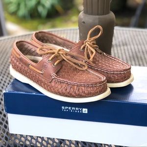 Sperry Bluefish Brown Woven Boat Shoes